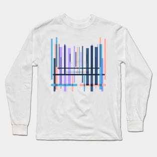 Purple blue abstract pattern stripes Long Sleeve T-Shirt